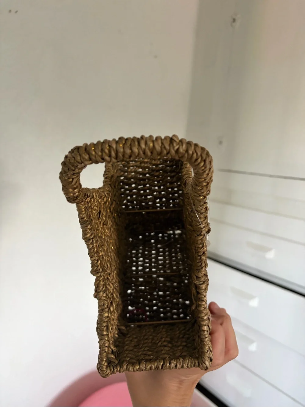 Woven Star-Shaped Straw Bag - Natural Brown
